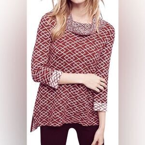 Anthropologie Cowled Galena Moth Multicolor Sweater